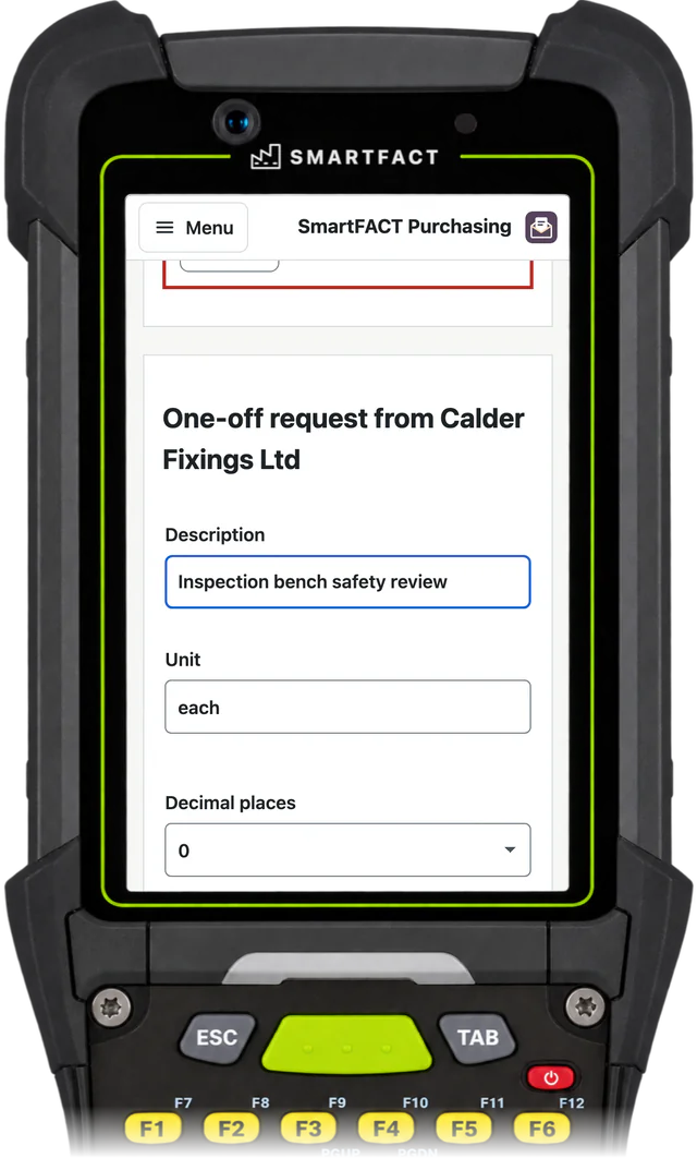 Describe a one-off need on a handheld or scan station.
