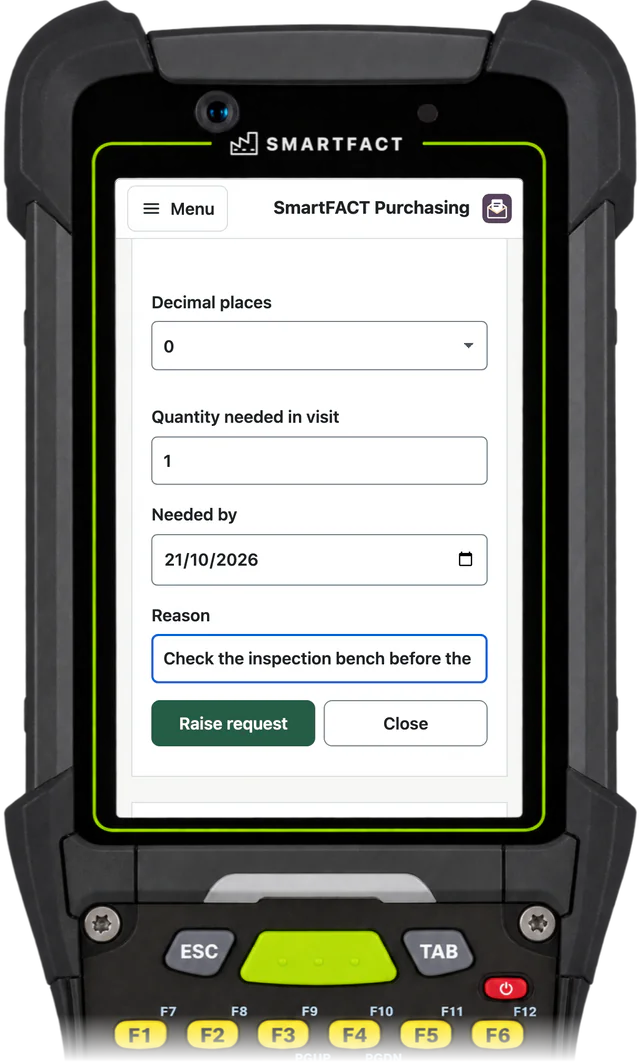 Keep the reason for the request on a handheld or scan station.