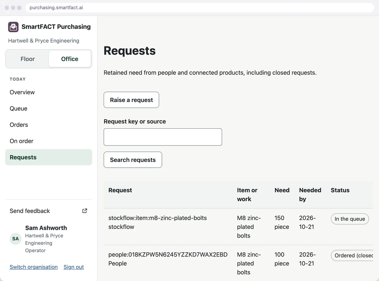 Keep one open source request