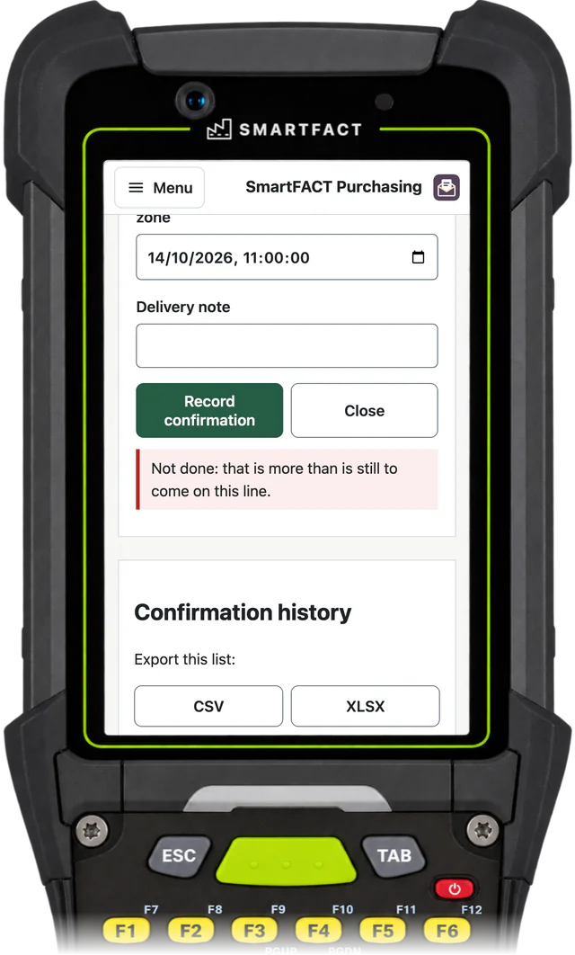 A completion above the remaining balance is refused on a handheld or scan station.